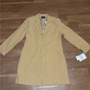 Camel Long Blazer Coat Terry Lewis